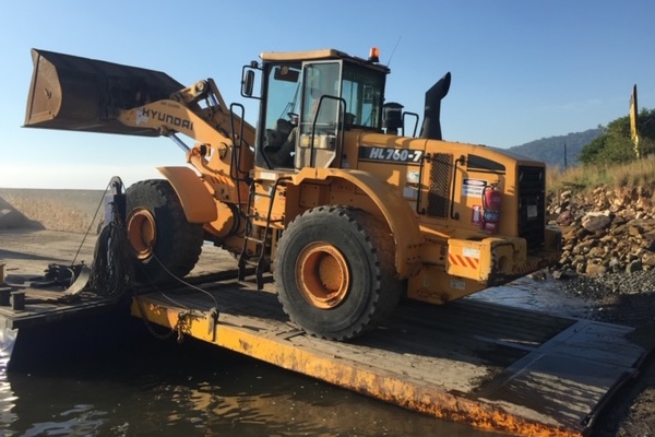barge hire for delivery of plant equipment for construction on water front properties